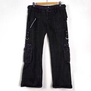 Vintage Tripp NYC Plaid Bondage Pants Mall Goth Wide Flare Leg Y2K Hot Topic